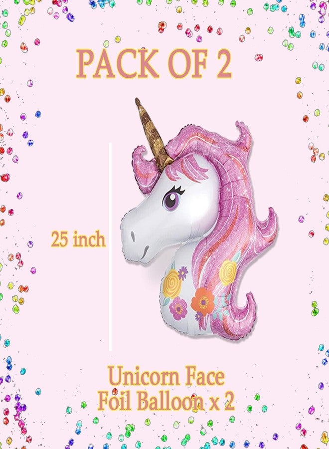 AMFIN® (Pack of 2) Unicorn Head Shaped Foil Balloons, Unicorn Face Birthday Decorations, Unicorn Theme Birthday Decorations, Happy Birthday Foil Balloon, Theme Decoration Unicorn - Image 4